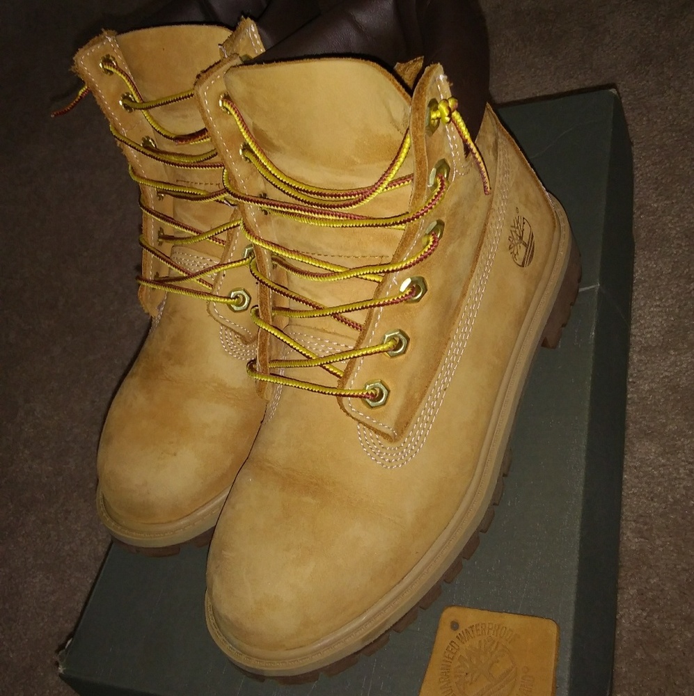 6in Premium Wheat Nubuck Timberlands womens 6-6.5